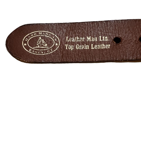 Leather Man Ltd Lighthouses Nautical Belt Leather and Fabric Size 32 - Picture 9 of 10
